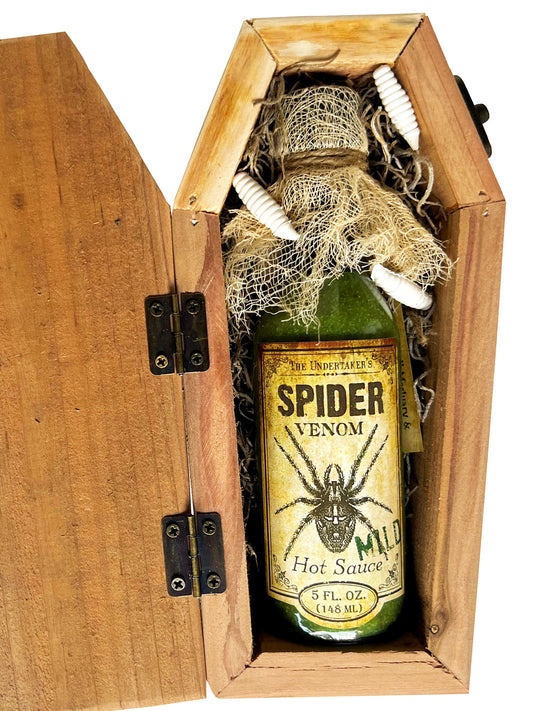 Spider Venom Hot Sauce in a Coffin
